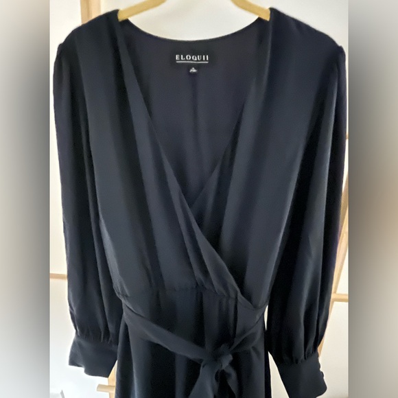 Navy Eloquii long-sleeve dress - Picture 3 of 4